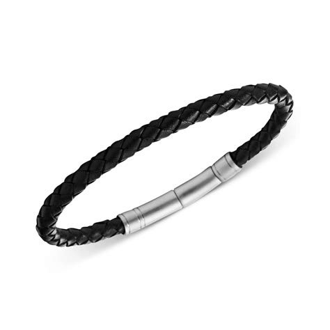 mens leather bracelet fossil|fossil braided leather bracelet.